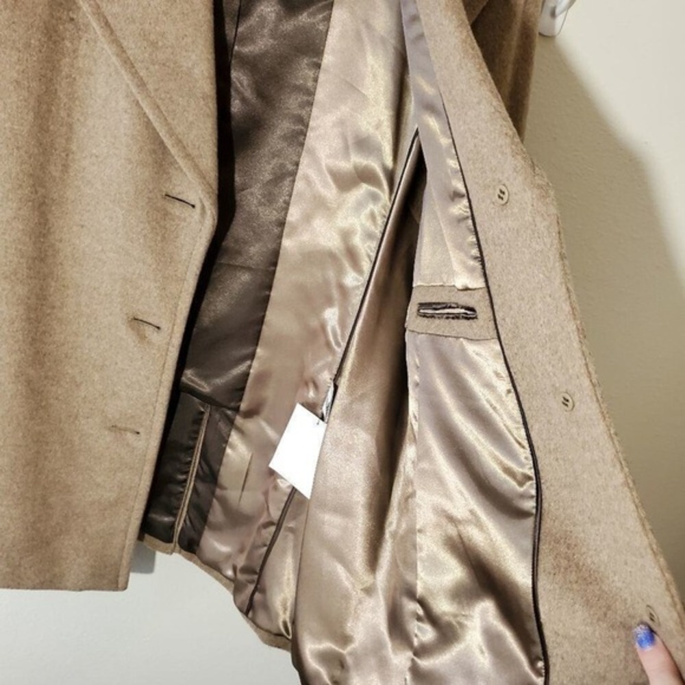 Calvin‎ Klein Womens XL Taupe Wool Blend Cashmere Blend Peacoat Jacket Coat New - Picture 9 of 11